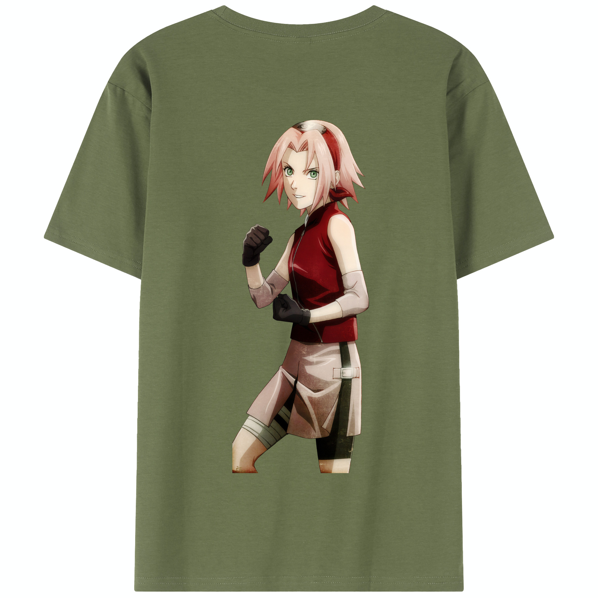 （画像用） NARUTO -ナルト- 春野サクラ Haruno Sakura 綿100％半袖Tシャツ（背面プリント）